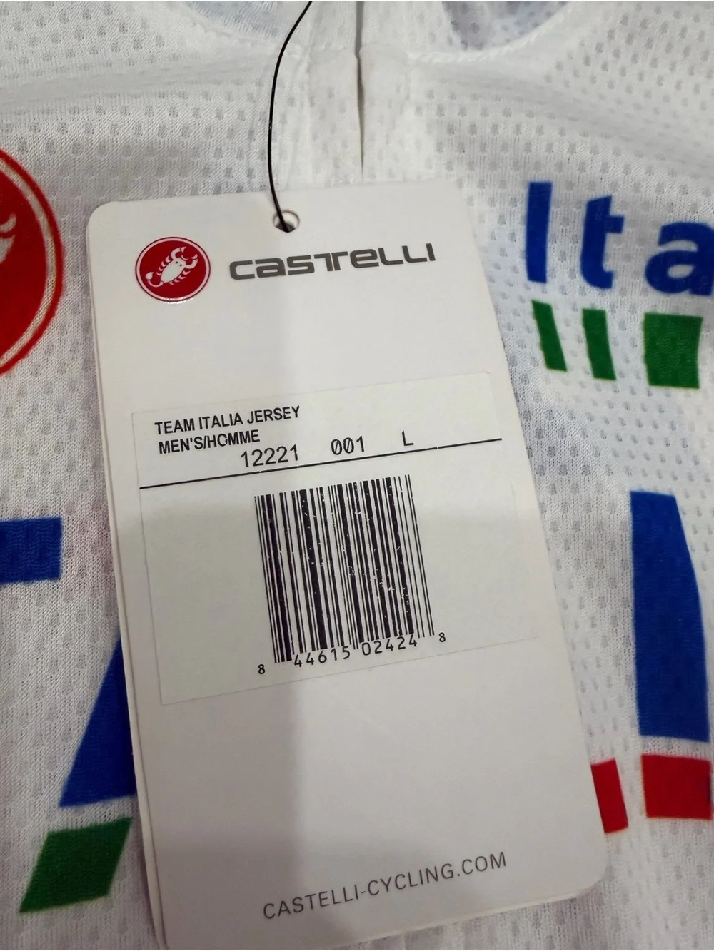 NWT Castelli Team Italia White Cycling Jersey Large Full Zip